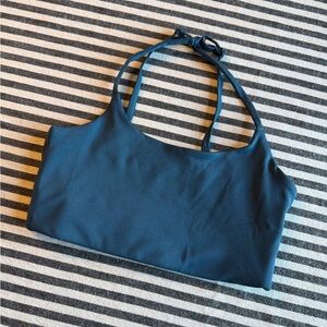 Girlfriend Collective Blue Halter Top